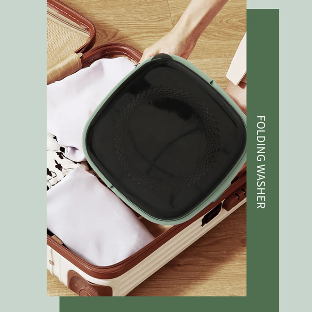 Mini Folding Ultrasonic Portable Washing Machine Portable Turbo Personal Rotating Automatic Cycle Cleaning Washer Dryer Bucket