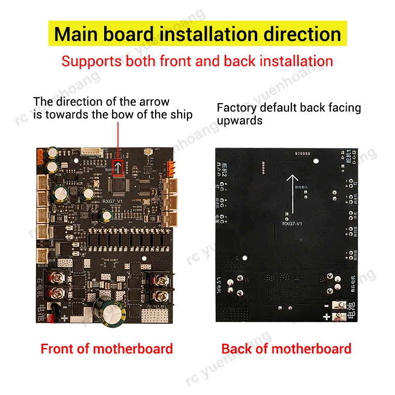 1 Juego de RXG7-TXG3 Kit de control remoto de barco de cebo modelo de alta velocidad modificado con modo de Control de crucero 8,4 V 12V placa receptora