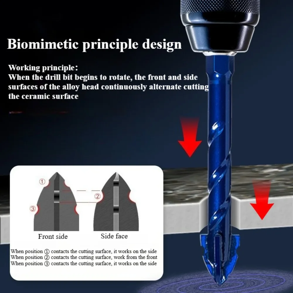 6/8/10/12/14mm Sharp Toothed Drill High Hardness Eccentric Drill Precision Drilling Glass Tile Punching Rock Slab Drill Bit