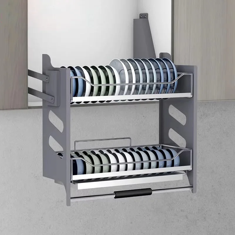 Kitchen Hanging Cabinet Lifting Basket Buffer Pull-Down up & Metal Modern Minimalist Style Rectangular Model A001 Made China