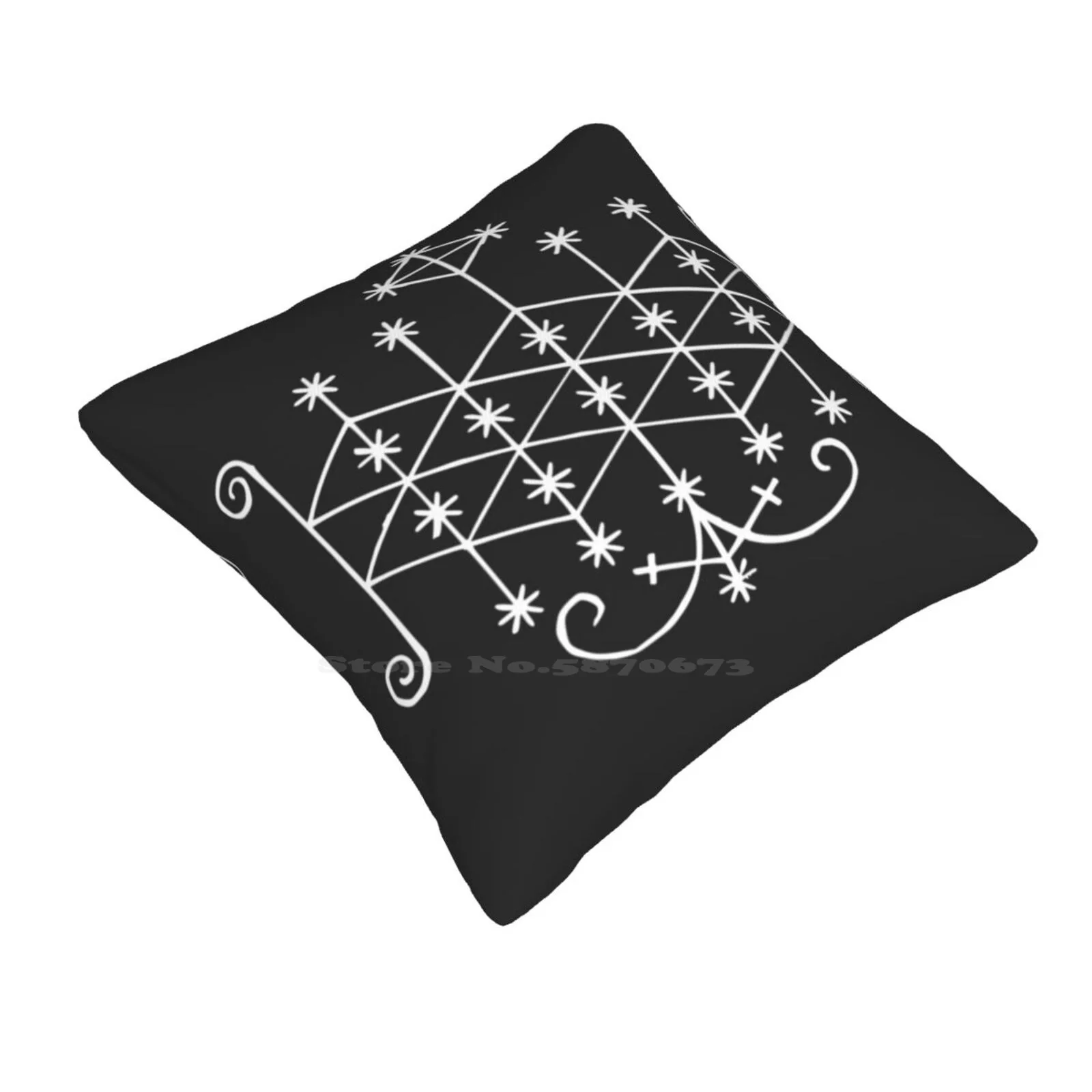 Ogun Veve Voodoo Warrior Loa Orisha Vodun Pillow Cover Hug Pillowcase Haitan Vodou Veve Ogun Voodoo Warrior Loa Orisha Vodun Atr