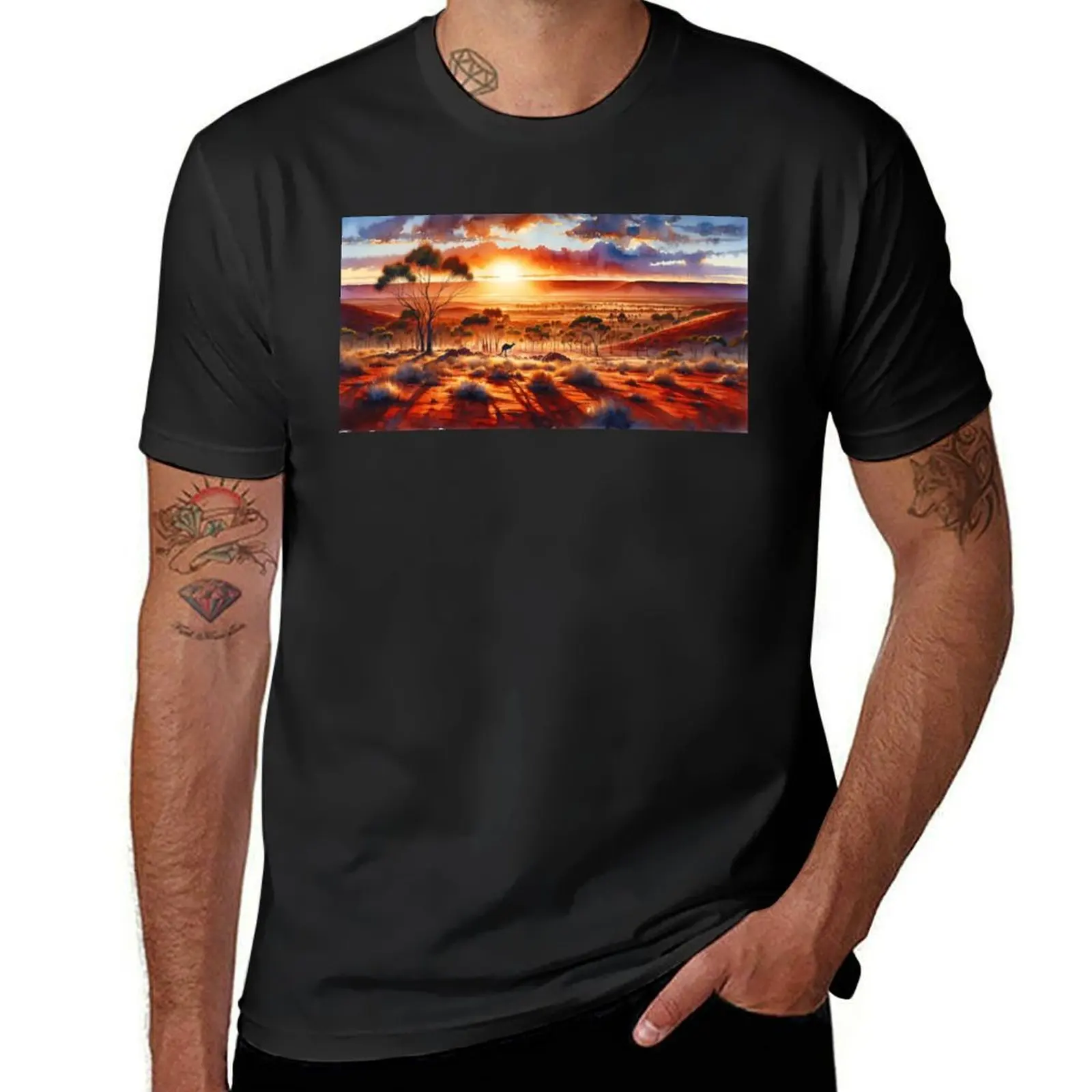 

Watercolours of the Australian Desert Sun T-Shirt cute clothes plain customs design your own sports fans mens t shirt