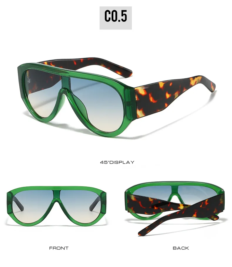 Luxus Pilot Sonnenbrille Frauen Marke Design One Piece Shades Großen Rahmen Sonnenbrille Gelbe Linse Brillen Weibliche Shades – Detail 11