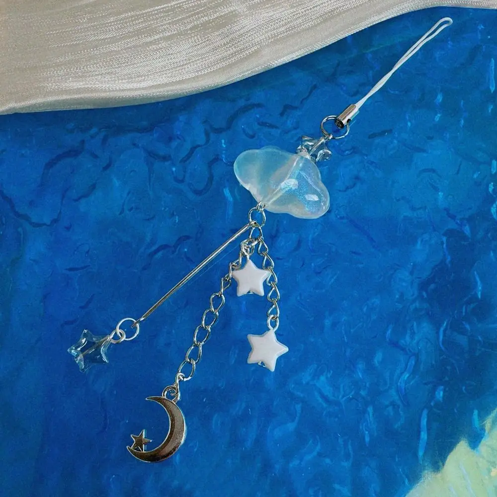 Acrylic Moon Star Phone Charms Rabbit DIY Handmade Cloud Phone Chains Anti-Lost Trinket Mid-Autumn Festival Mobile Strap