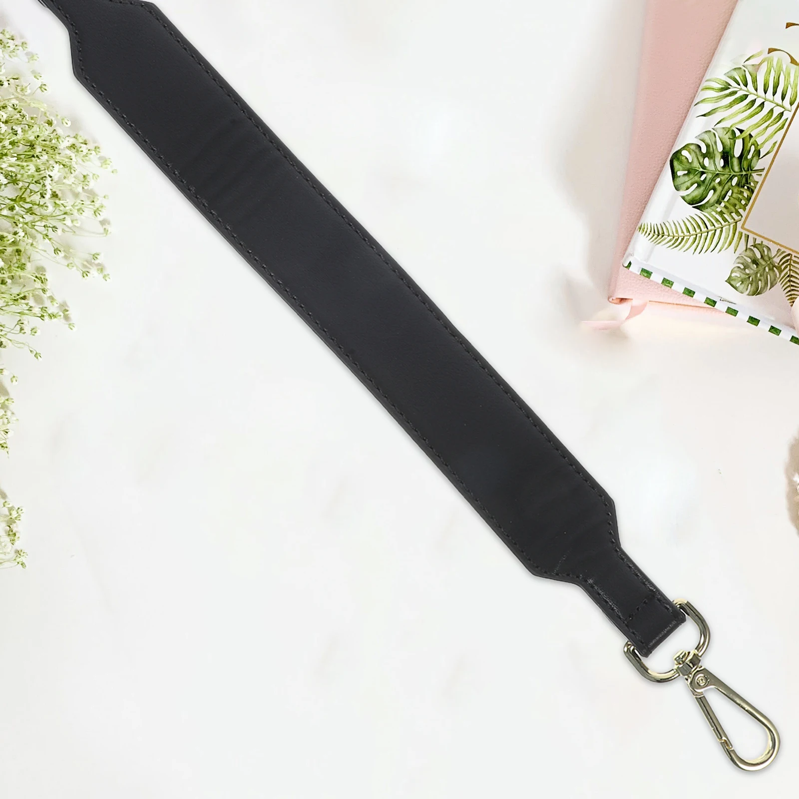 

Shoulder Strap 41cm Black Tote Bag Accessory Durable Replacement Fashionable Wide Metal Hook Bag Supplies
