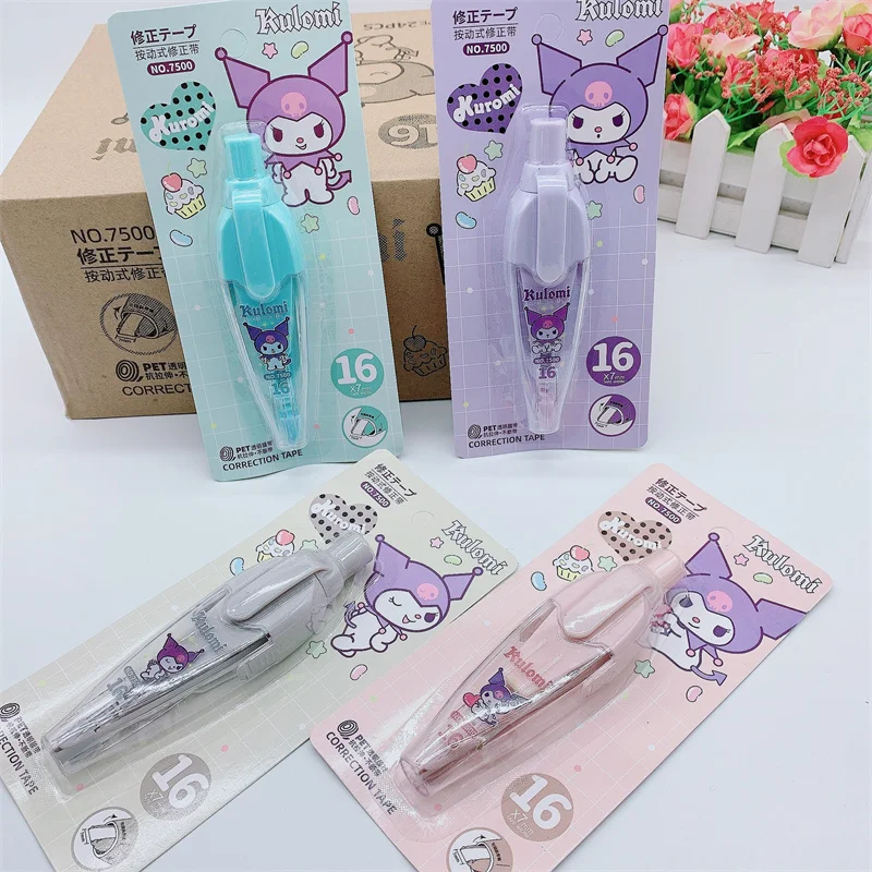 24pcs/lot Sanrio Melody Kuromi Press Correction Tape Kawaii Promotional Stationery Gift School Office Supplies