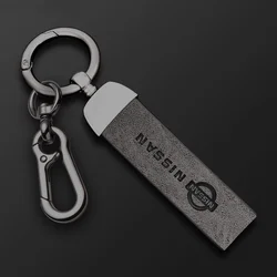 Suede Car Keychain Zinc Alloy Keyring Accessories for Nissan Juke Note Versa 350z Sylphy Tiida Almera X-Trail Xterra Qashqai J10