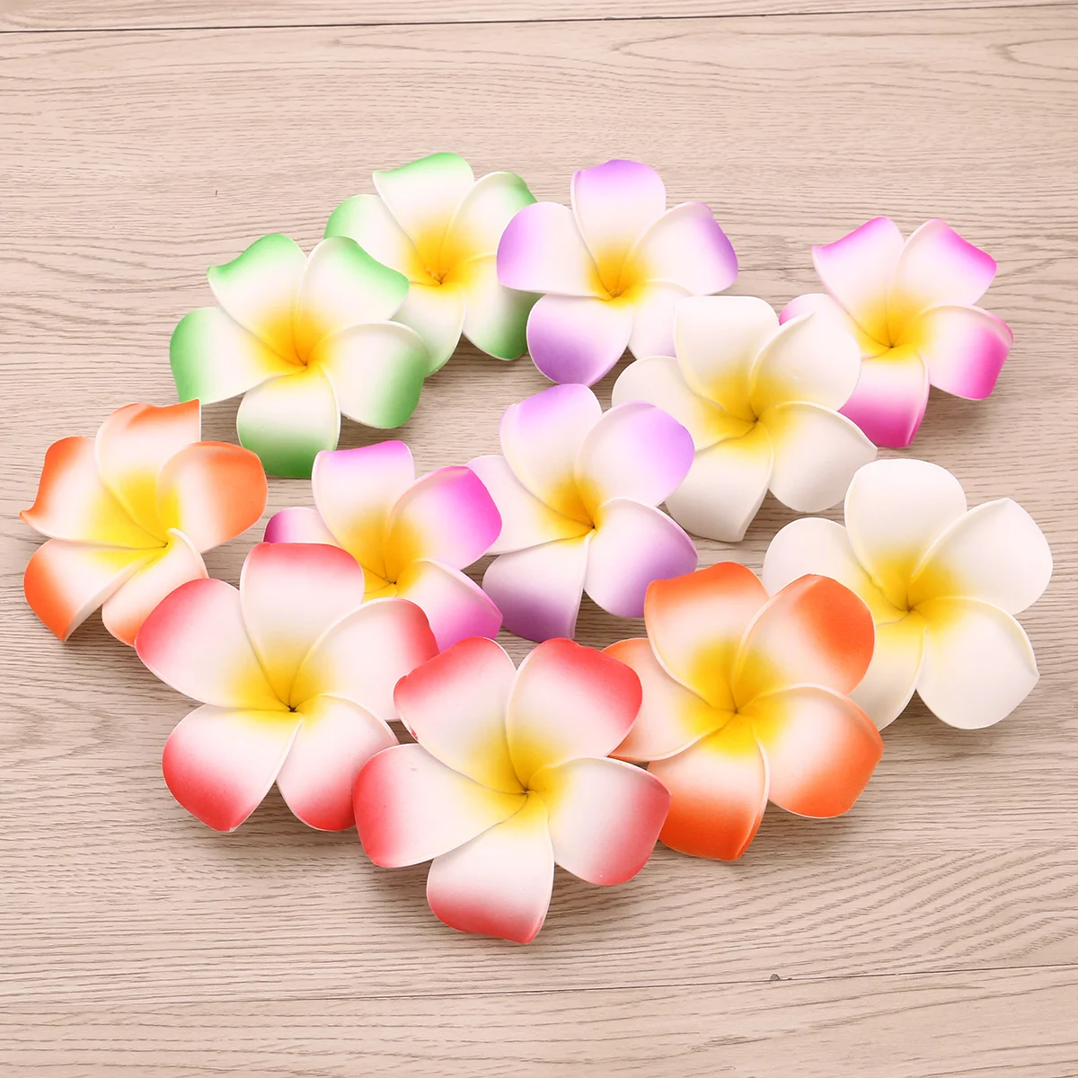 

12 Pieces Hawaiian Decorations Flowers for Hair Accessories Tiara Floral Garland Headgear Plumeria Clip Clips Seaside Resort