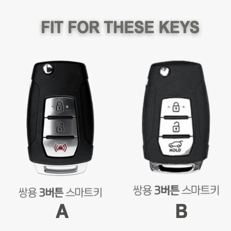 3 Buttons TPU Key Cover Shell Key Case Car Key Cover for SsangYong Kyron 2 Sanka Actyon Korando Tivoli Remote Keychain