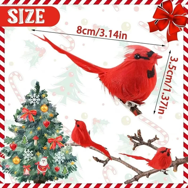 1PC Mini Robin Bird Decoration Artificial Feather Bird Ornament Simulation Little Robin Bird Outdoor Garden Ornaments Decor