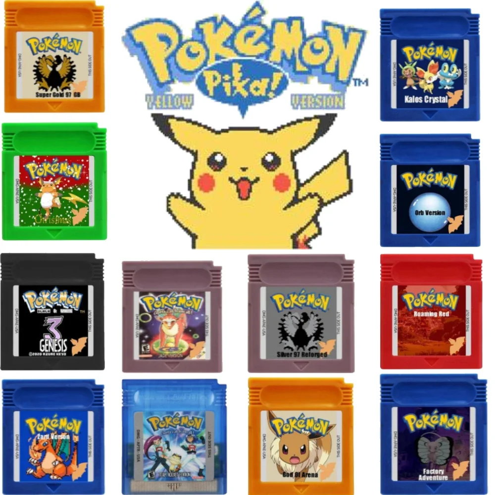 

New 16-Bit GBC Series Game Cartridge Video Game Console Card Black White Genesis Gold Silver 97 Bronze 2 for GBC GBA USA