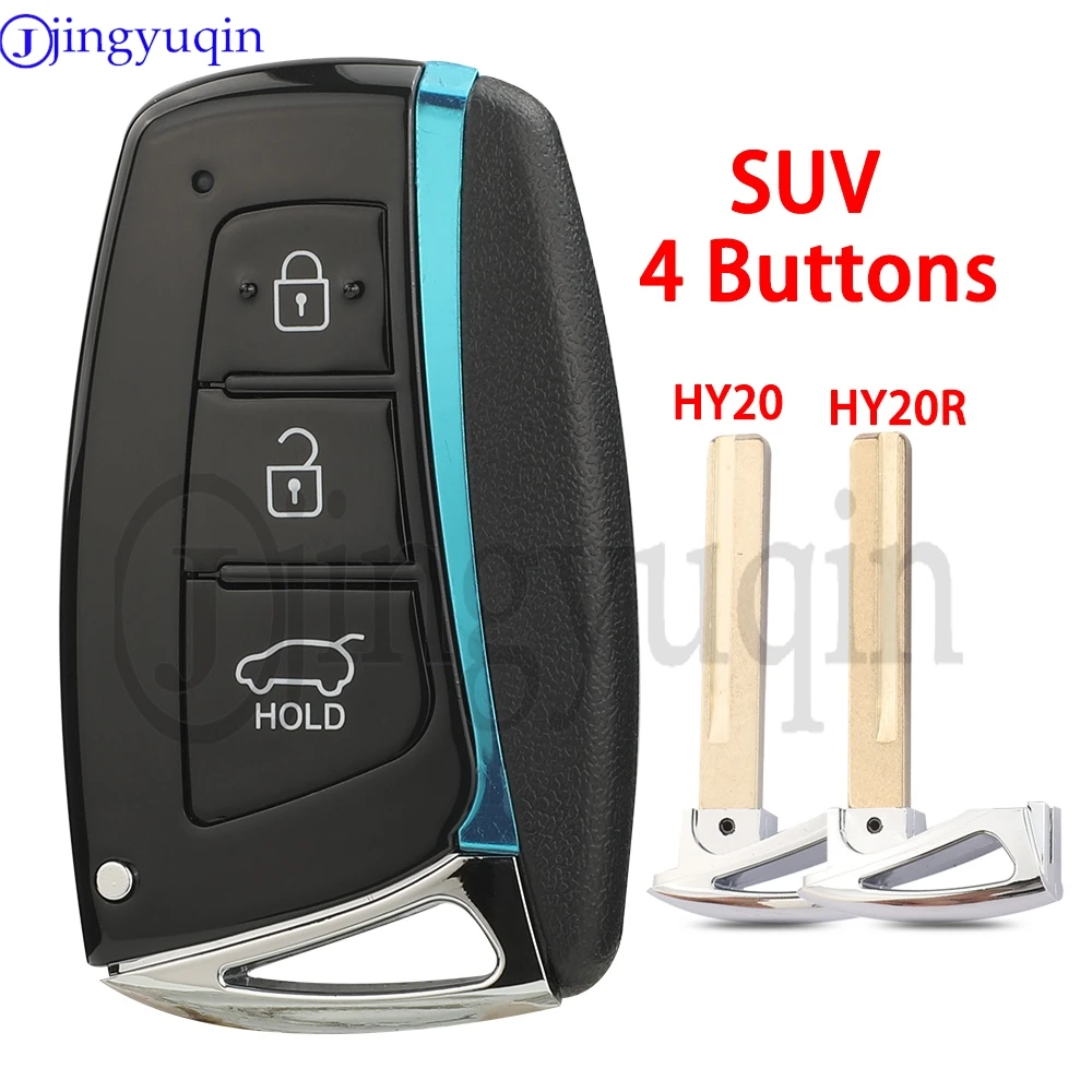jingyuqin Smart Key Case 4 Buttons For Hyundai IX45 Grand Genesis Santa Fe Equus Azera Remote Control Key Shell Smart Fob