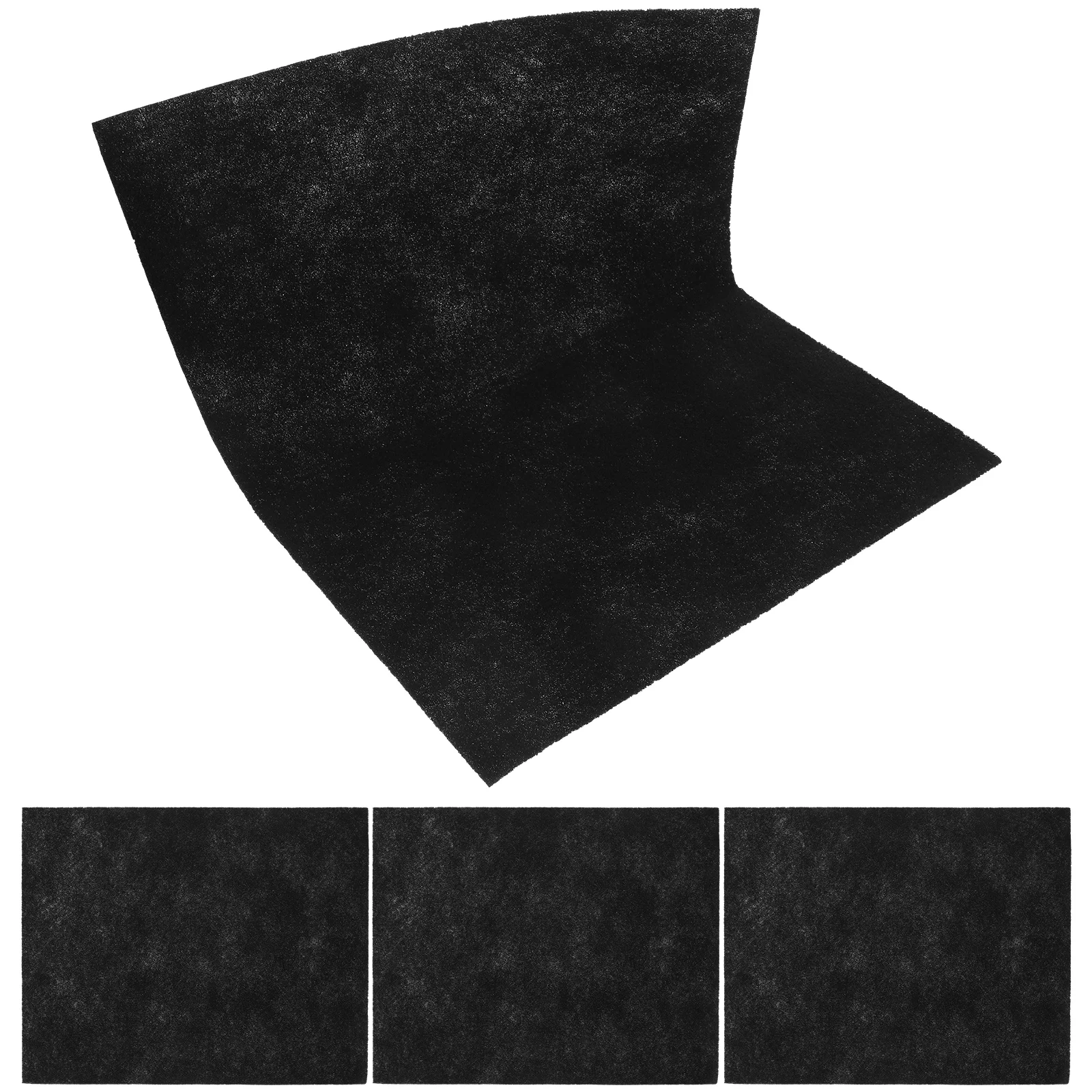 

4 Sheets Activated Carbon Filter Cotton 3mmx12x49cm Reusable Air Filters Floor Vent Furnace Kitchen Hood Filter Cloth