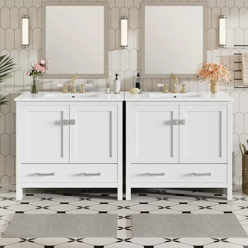 72" White Bath Vani… - image
