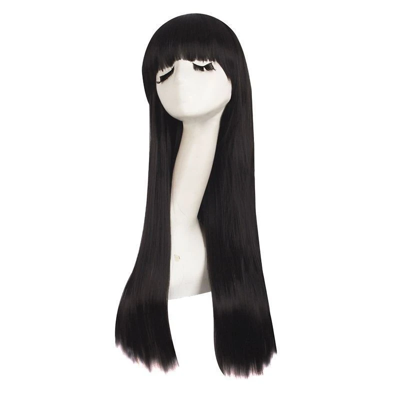 Kawakami Tomie Cos Perücke Spiel Identität V Rolle Modellierung Schwarz Langes Glattes Haar Anime Hexe Gläubige Cosplay Micro Roll Haar