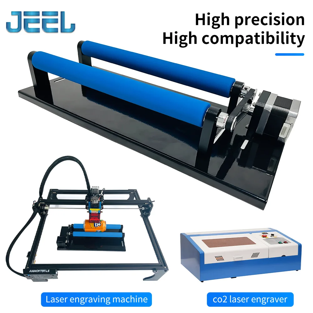 CNC Laser Rotary Roller Laser Engraver Y-axis Roller 360° Rotating for 10-100mm Engraving Diameter for Cylindrical Cans Objects