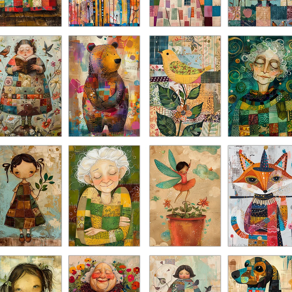 مجموعة بطاقات بريدية فنية تجريدية مكونة من 32 قطعة، هدايا عيد الميلاد العتيقة للهالوين، هدايا للطلاب، ديكور غرفة النوم، بطاقات سميكة #1