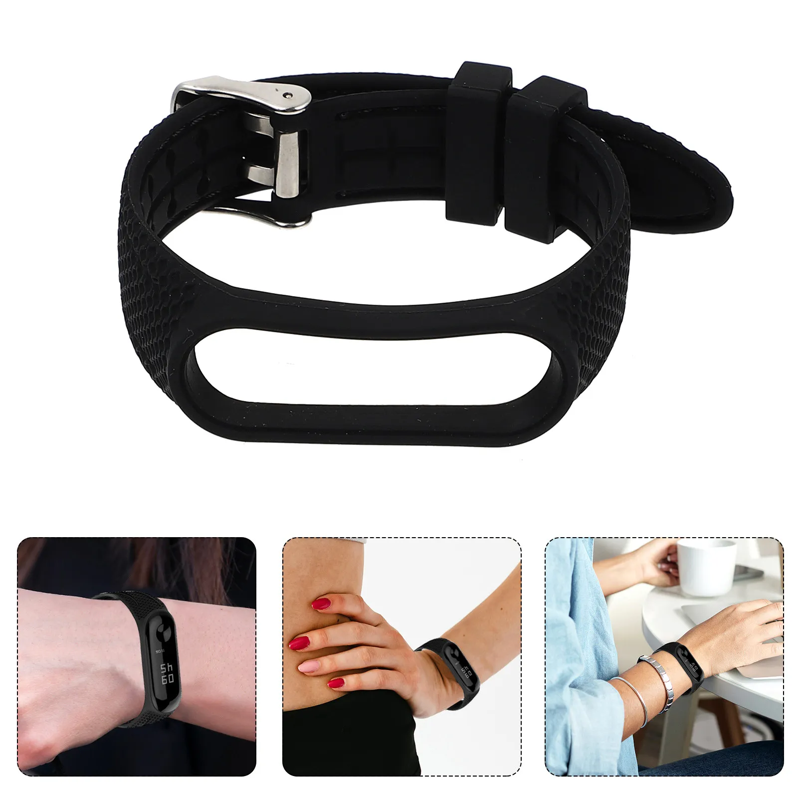 

Band Strap Double-Row Metal Buckle Porous Design Breathable Lightweight Honeycomb Pattern One-Piece Molding For 5