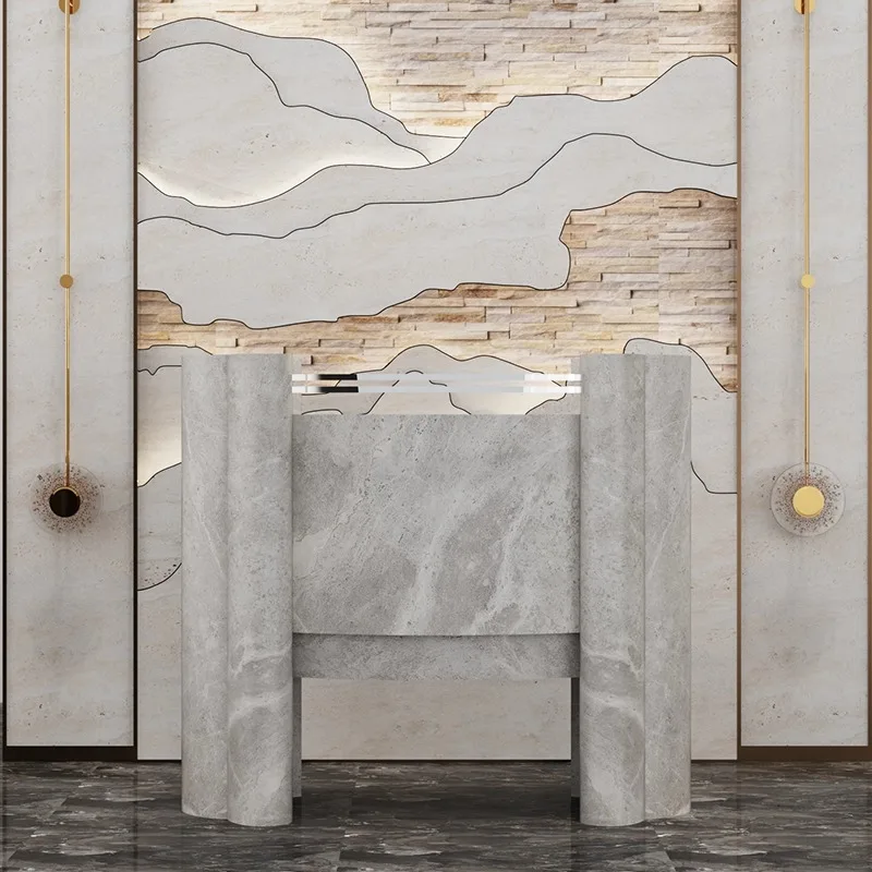 Welcome desk reception desk, simple modern company front desk restaurant island, stainless steel checkout page guide desk custom