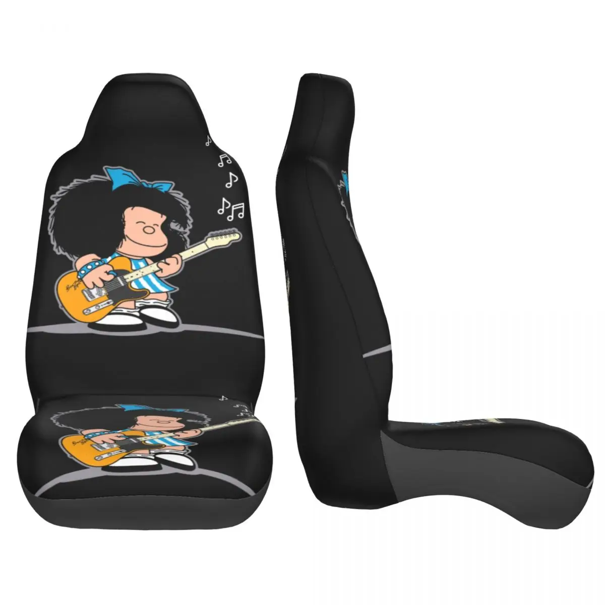 Mafalda Quino Comics Front Auto Seat Cover Women Classic Cartoon Manga Car Seat Covers Universal Fit for SUV Sedan Van 2 Pieces