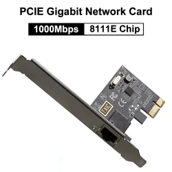 1000Mbps RTL8111E Chip PCI Express Wireless Adapter PCI E To RJ45 Network Card Etherent Gigabit LAN Controller For Desktop PC