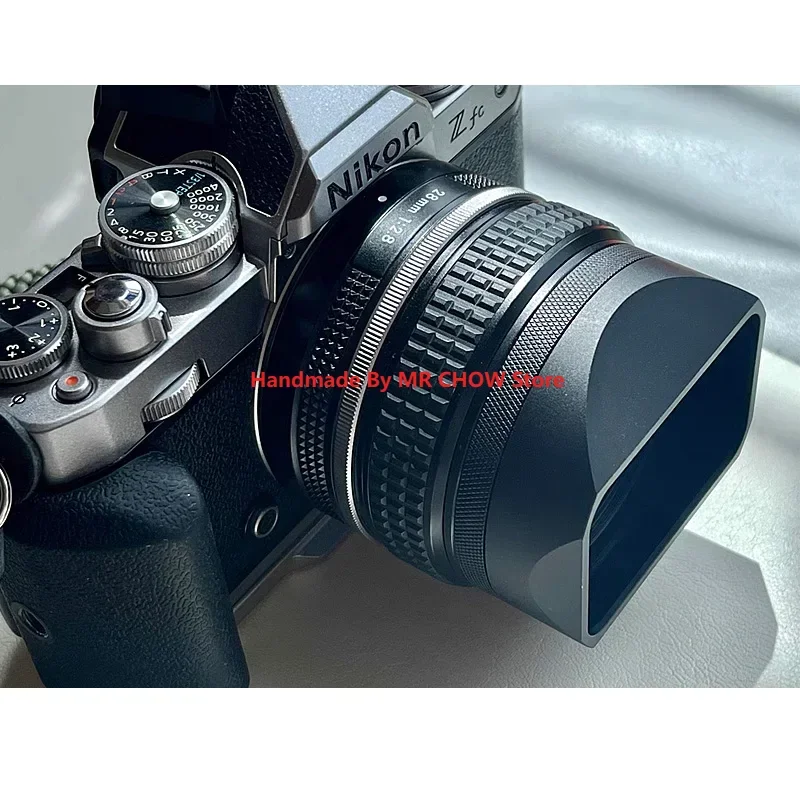 ニコンカメラ用メタルスクエアレンズフード、z28mm、f28、z28mm、f28se、z7ii、z6ii、z5、zfc、zf、z50、z7、z6、z9、z8