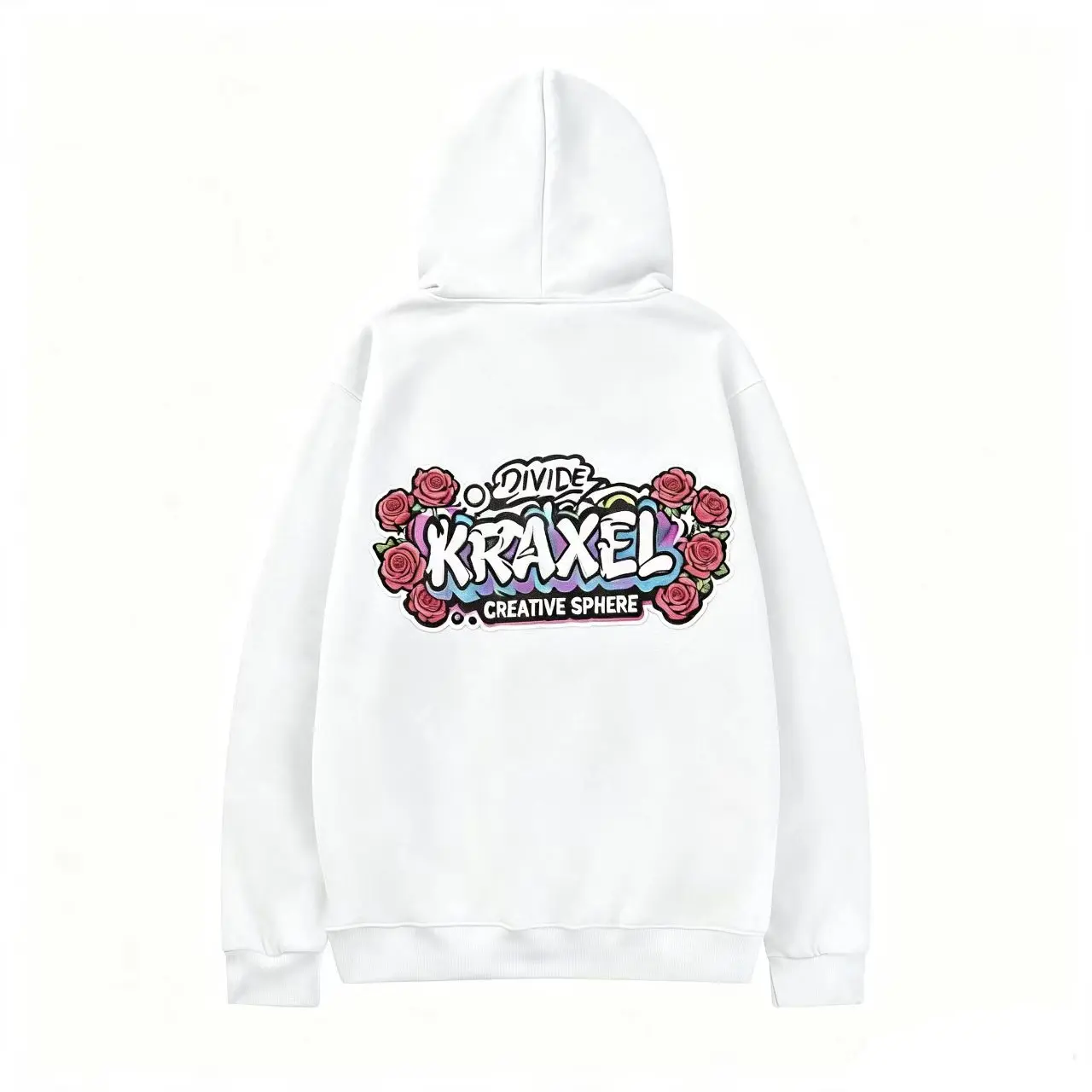 Rose Graffiti Graphic Zip‑Up Hoodie, Men Hip‑Hop Streetwear Loose Fit Zip Hooded Sweatshirt Casual Outerwear