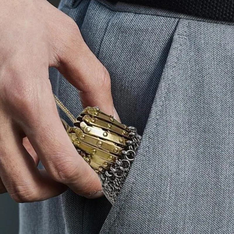 جديد الراقية اليدوية 1920's الإنجليزية محفظة نسائية للعملات المعدنية الرجعية تحصيل العتيقة عملة الفولاذ المقاوم للصدأ القرون الوسطى الصلب محفظة الهدايا