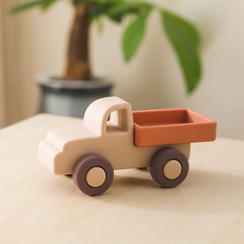 1pc Baby Car Toys Food Grade Silicone Ambulances Truck Montessori Educational Toys Boy Girl Baby 0-12 Months Toy Newborn Gift