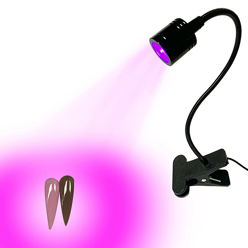 Lampe à col de cygne flexible à tête ronde violette, sèche-ongles de manucure à séchage rapide, lampe à polymériser le vernis gel, N64.
