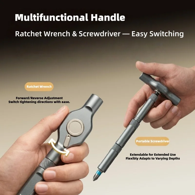 38-in-1 Magnetic Ratchet Screwdriver Set, DIY Ratchet Handle Detachable Multi-functional Tool Set, Portable Repair Tool Set