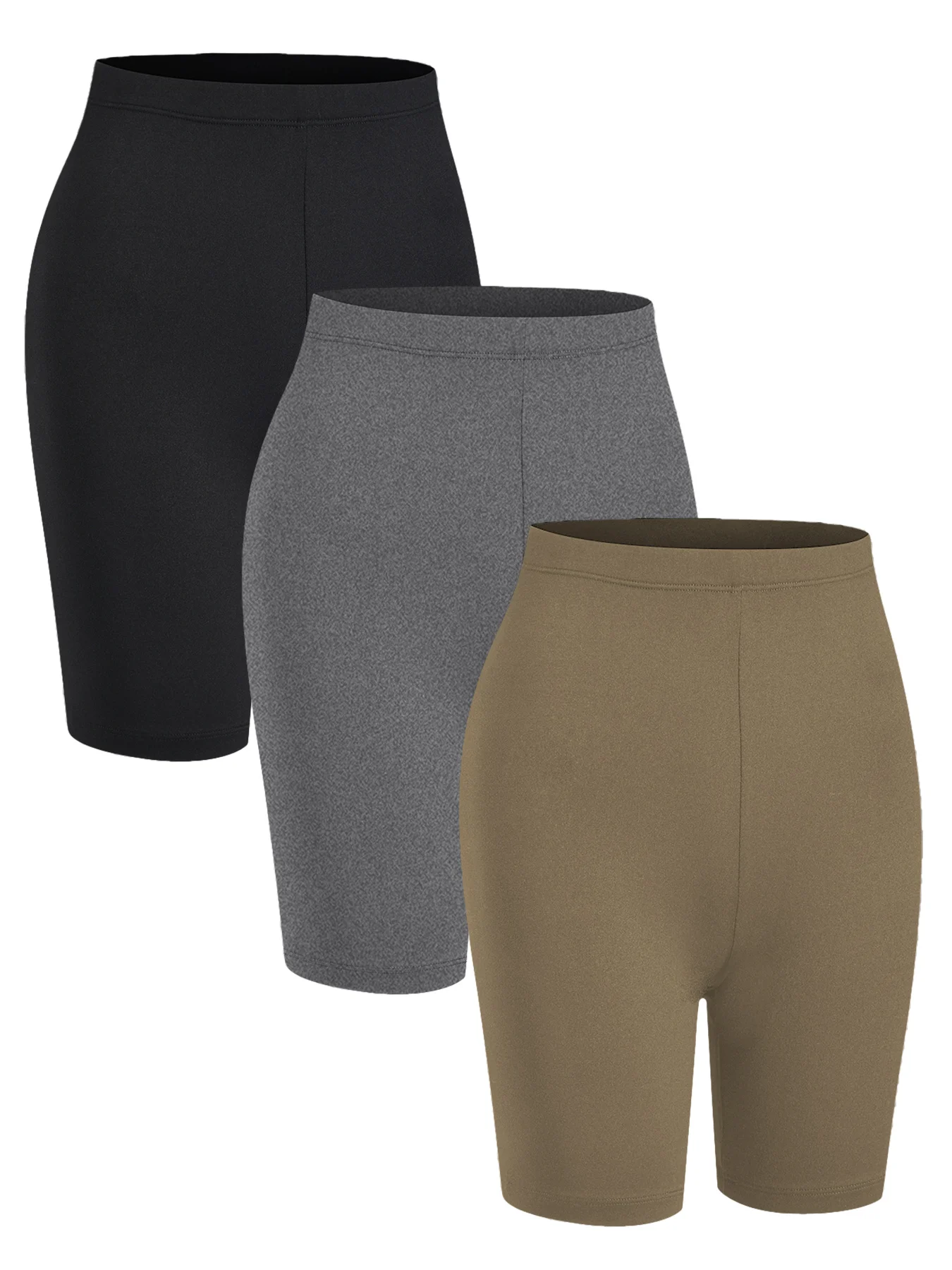 

3 Pack Women's Super Soft Biker Shorts High Stretchy No See Through Workout Running Yoga Athletic 6"Inseam Push Up Gym Fitness