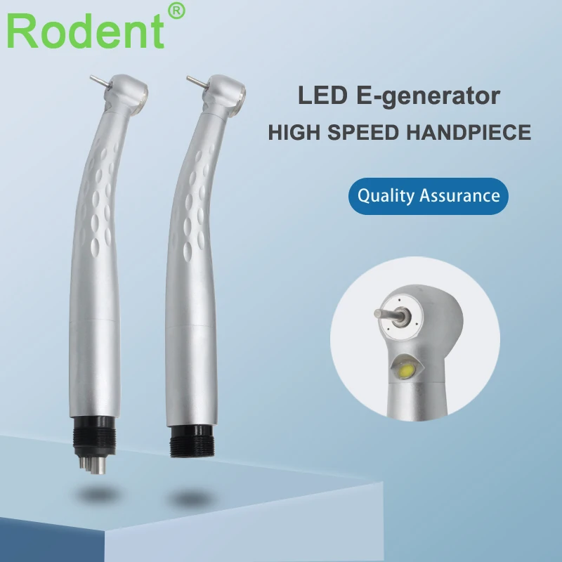 

Dental High Speed Handpiece LED Self-Power E-generator Push Button Air Turbine 2/4Hole Ceramic Cartridge Rotor