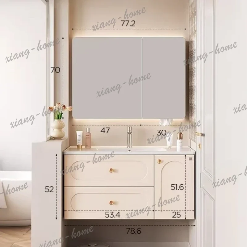 YJ Home Dresser Bathroom Cabinets Shelves Mirrors Corner Combination Bathroom Cabinets Sink Wood Furniture 욕실장 MH40YSG