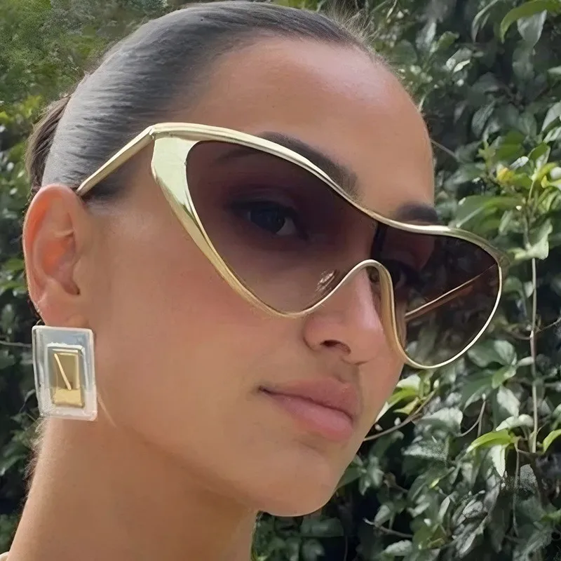 Rimless Y2K Style Sunglasses Rectangle Fashion Popular Women Men Shades Square Sun Glasses for Female Male Oculos Metal Frame view 4