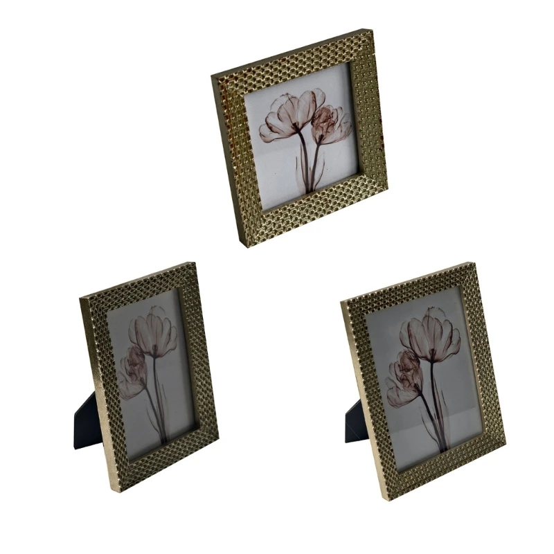 Antikgold-Dekorrahmen für Fotos und Kunstdrucke mit strukturiertem Harzdesign für elegante Wohnzimmer-Dekorationen 3XUF – Detail 1