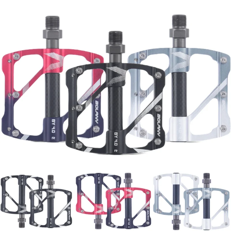 

Алюминиевые велосипедные педали Черный Красный Серебристый Серый 3 подшипника с ЧПУ Противоскользящая педаль с широкой стальной осью для дорожного MTB с шипами Запчасти для велосипеда