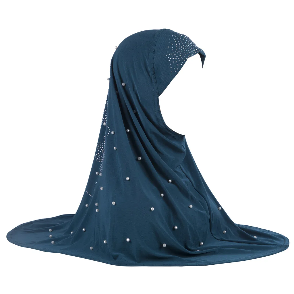 

One Piece Amira Muslim Women Hijab Hat Beads Head Scarf Wrap Islamic Head Cover Head Wrap Turban Full Cover Niquabs Hat Fashion