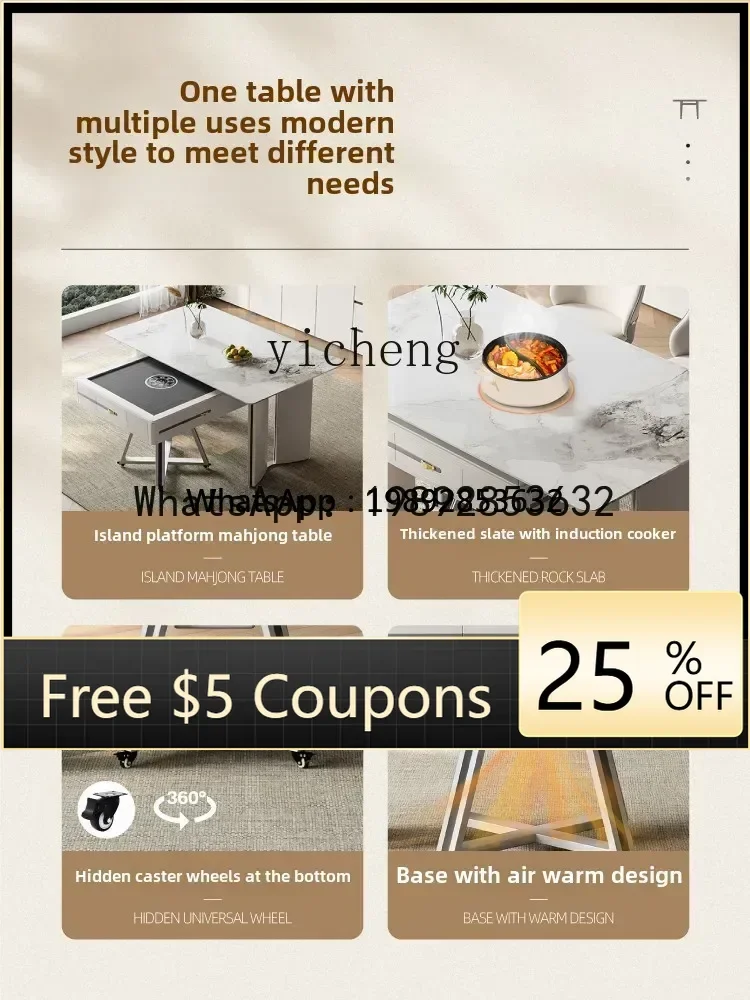 

MZJ Modern Simple Slate Multifunctional Island Mahjong Machine Automatic Household Mahjong Table