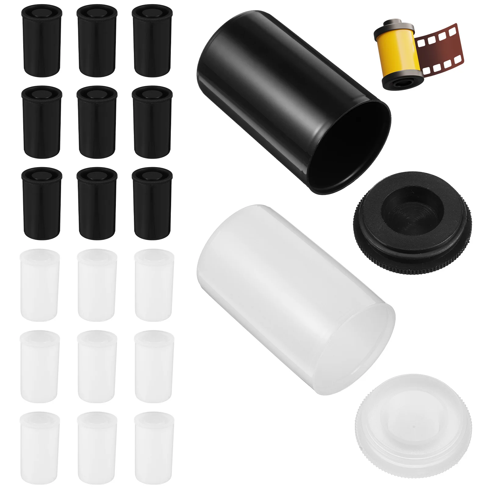 

20Pcs Film Canisters Strong Impact Resistance Portable Empty Reel Containers for Photography Lovers Film Canisters
