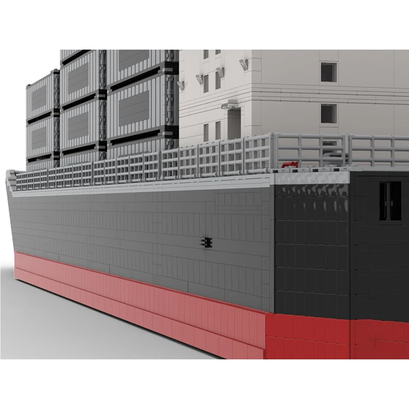 Modèle de Transport urbain Moc briques de construction conteneur bateau modèle de fret technologie modulaire bricolage bloc cadeau jouets de vacances de noël