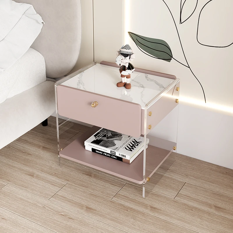 

Xl Acrylic Bedside Table Simple Modern Small Cream Style Bedroom Bedside Cabinet