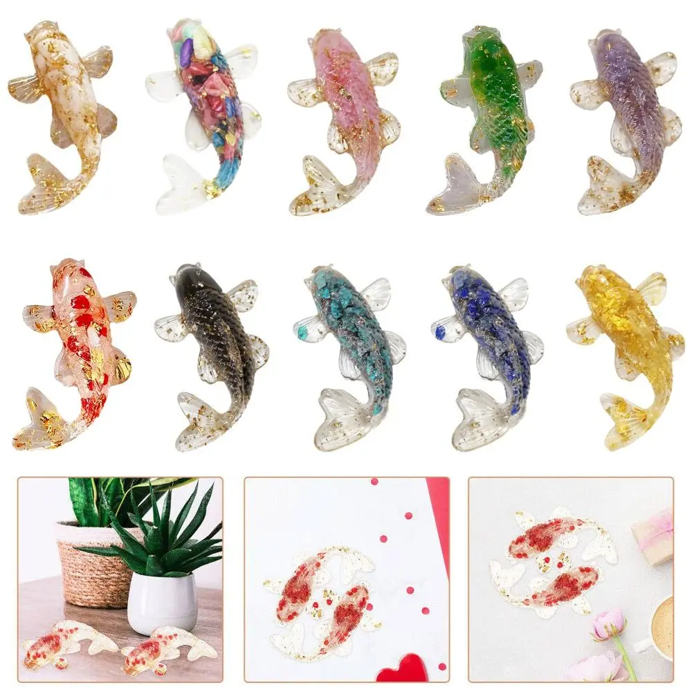 Crystal Crystal Gravel Carp Ornament Resin Epoxy Home Decoration Drip Gel Small Fish Ornaments Goldfish Gifts Desktop Jewelry