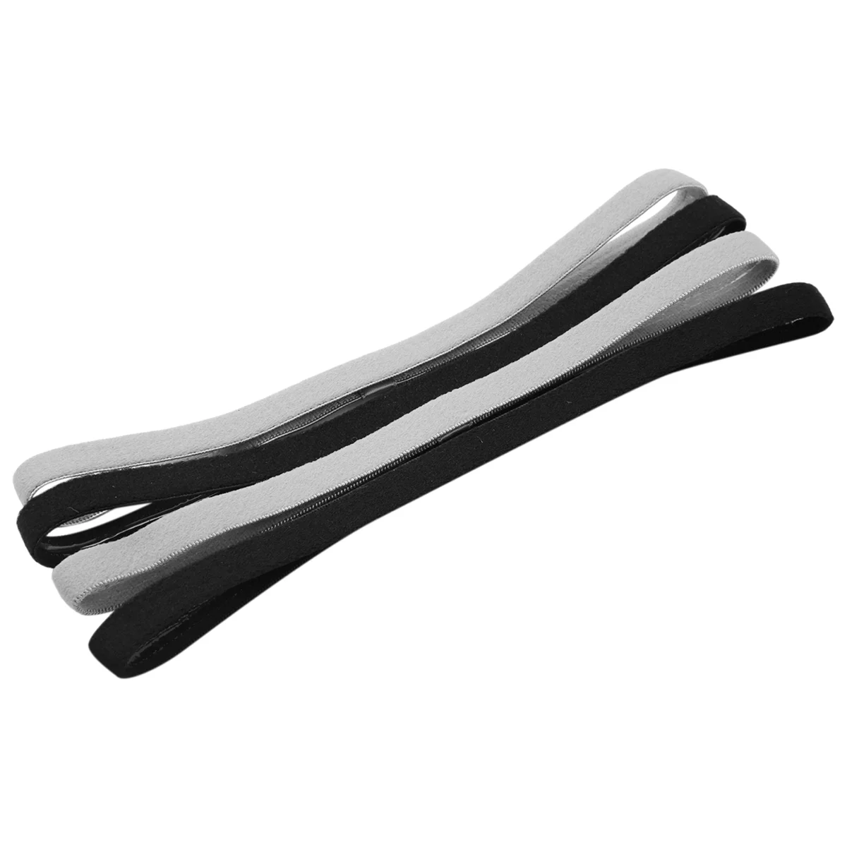 4 Pcs Thick Non-Slip Elastic Sport Headbands Hair Headbands,Exercise Hair and Sweatbands for Women and Men(Black, Grey)