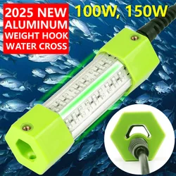 70W 130W DC 12V สีเขียวสีขาวปลาหมึก IP68 High Power Fish Attractant Stick เหยื่อล่อ Night Submersible ใต้น้ำ LED ไฟตกปลา