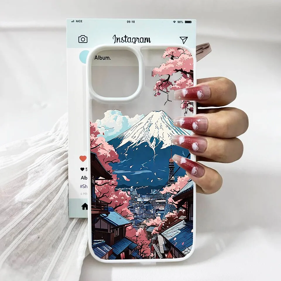 اليابان أنيمي الغروب الجبل المشهد جراب هاتف آيفون 17 16e 16 15 14 13 12 11 الهواء برو ماكس X XR XSMAX 8 زائد غطاء فاخر