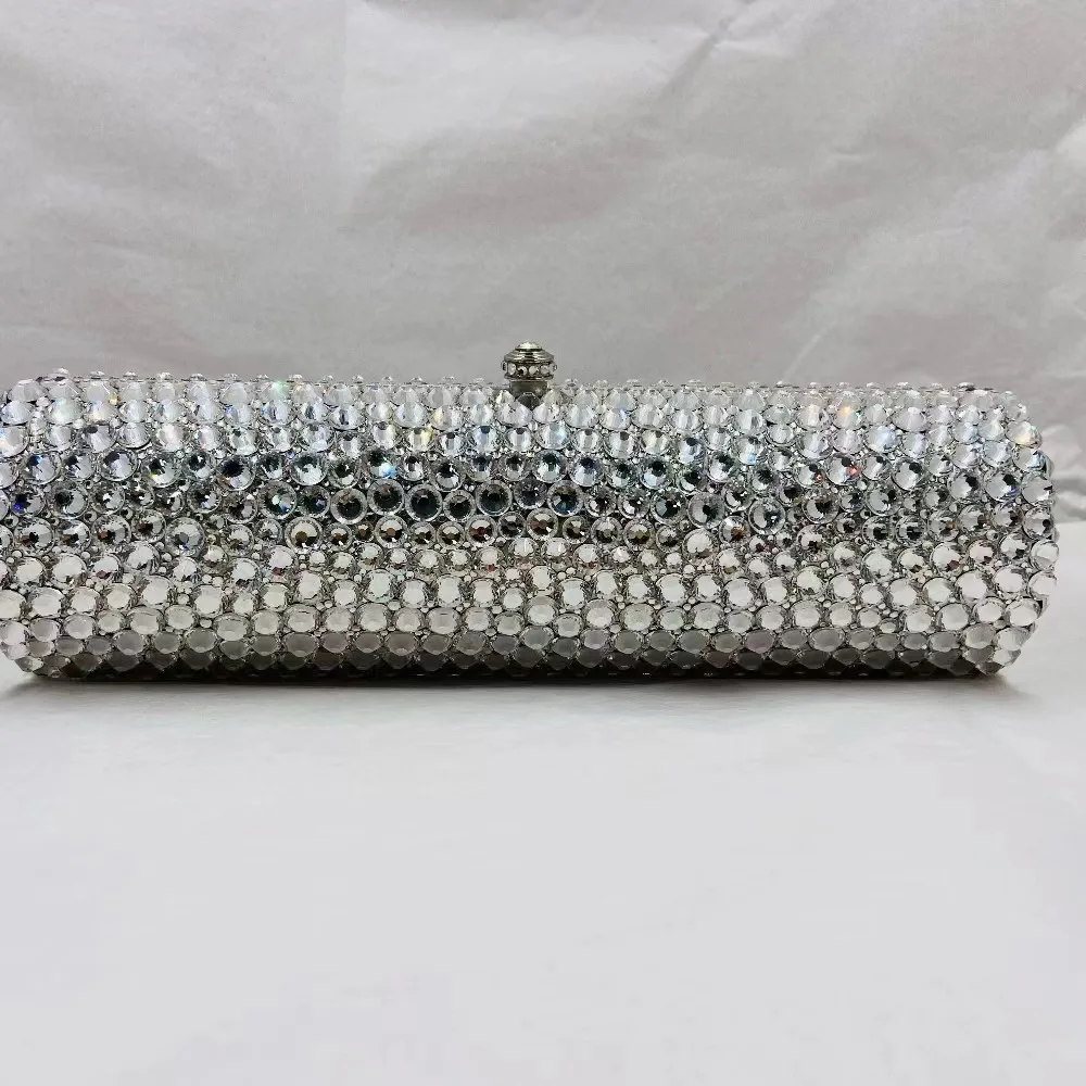 High Quality Red Rhinestone Wedding Bag Long Small Size 20 ColorsClutch Purse Diamond Evening Bags Clutches Women Party Handbags