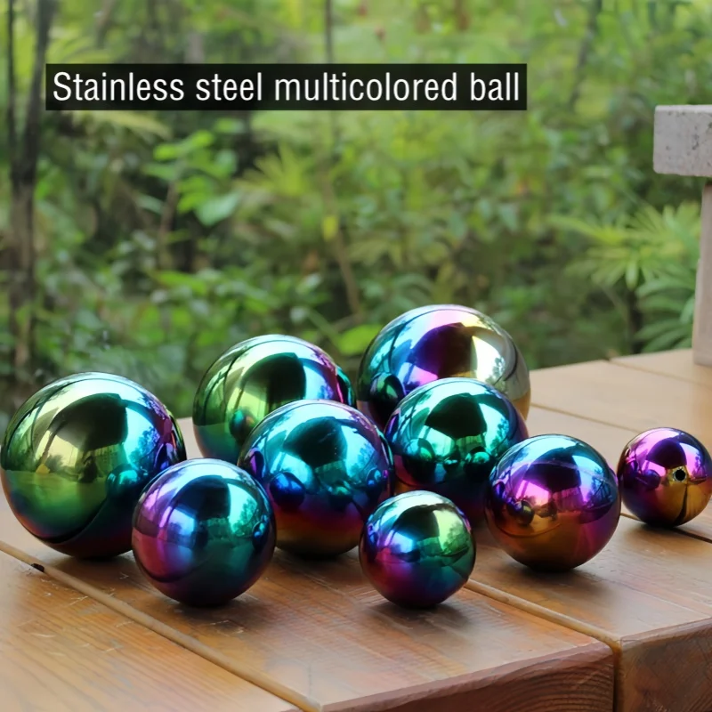 Multi-color ball Dia 5.1cm-30cm stainless steel hollow ball seamless fine Sphere Home Yard Swimming Pool Decoration Ornaments