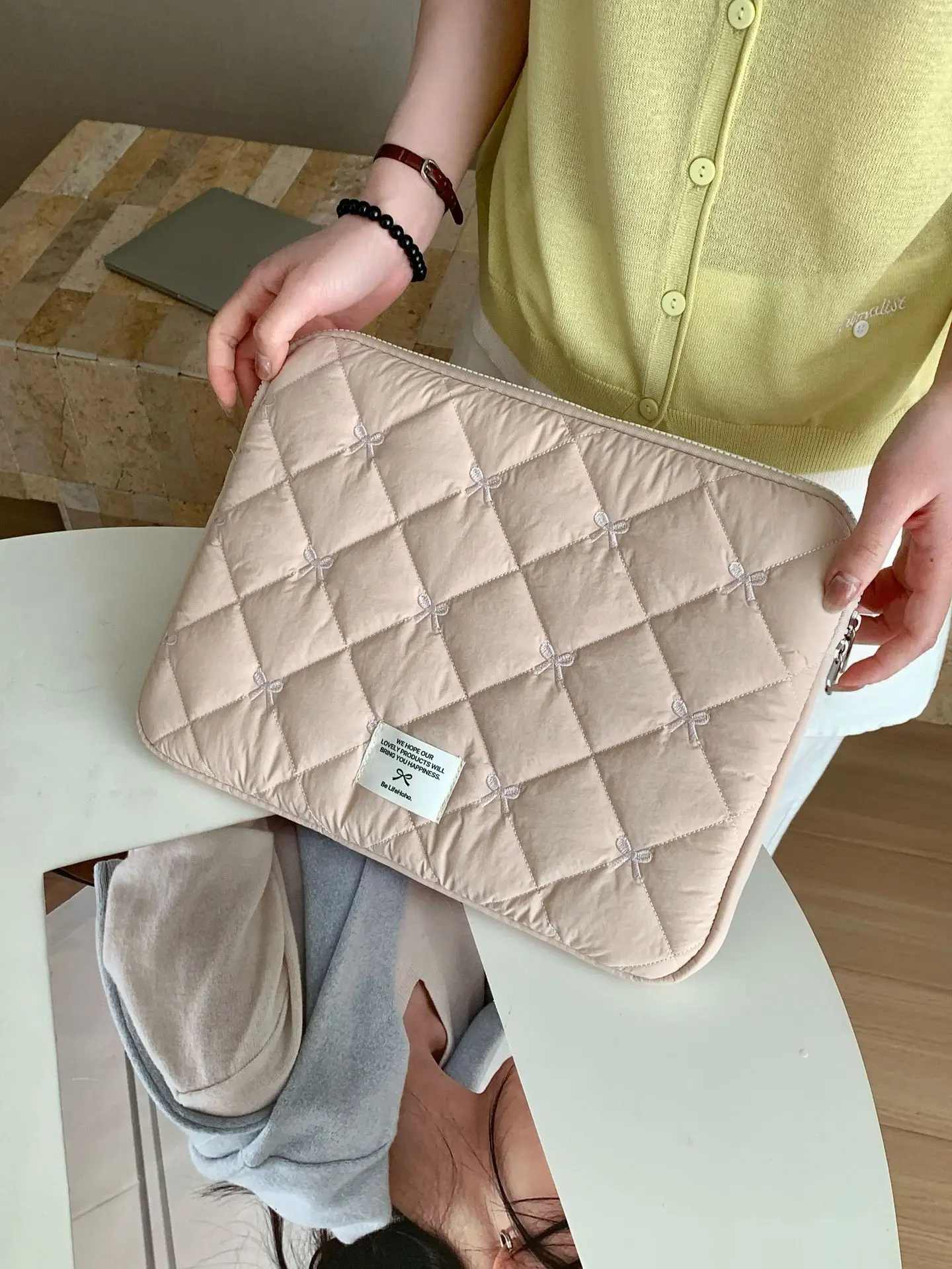 11/13/14/15/15,6-calowy pokrowiec na laptopa z kokardką Lekki, miękki pokrowiec na tablet Odporna na wstrząsy torba na komputer dla Macbook/Ipad/Samsung — zdjęcie produktu 4