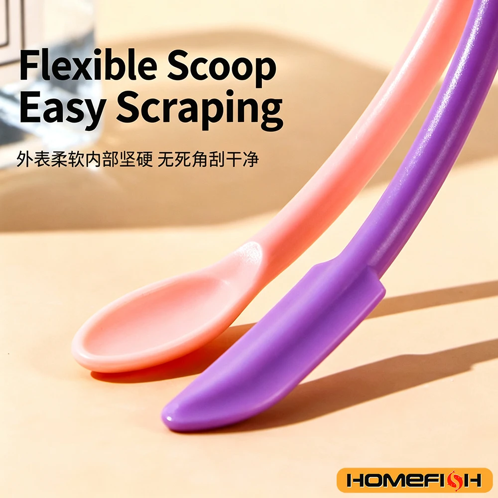 3pcs Silicone Scraper Makeup Brushes Set Mini Soft Cosmetic Digging Spoon Jam Scraping Spoons Face Mask Brush